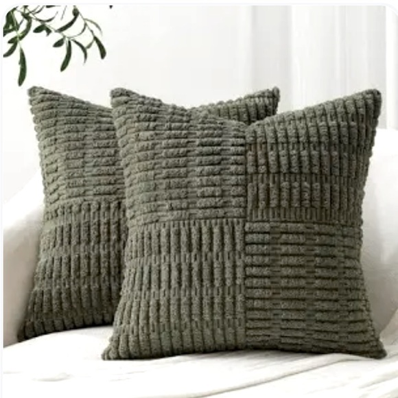 NIP 2pk soft Textured square pillow cover - green - Picture 1 of 8